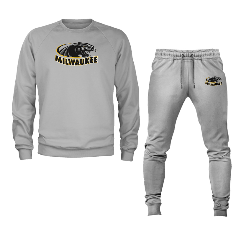 Men's Wisconsin Milwaukee Panthers Crewneck Sweatshirt Joggers Suit